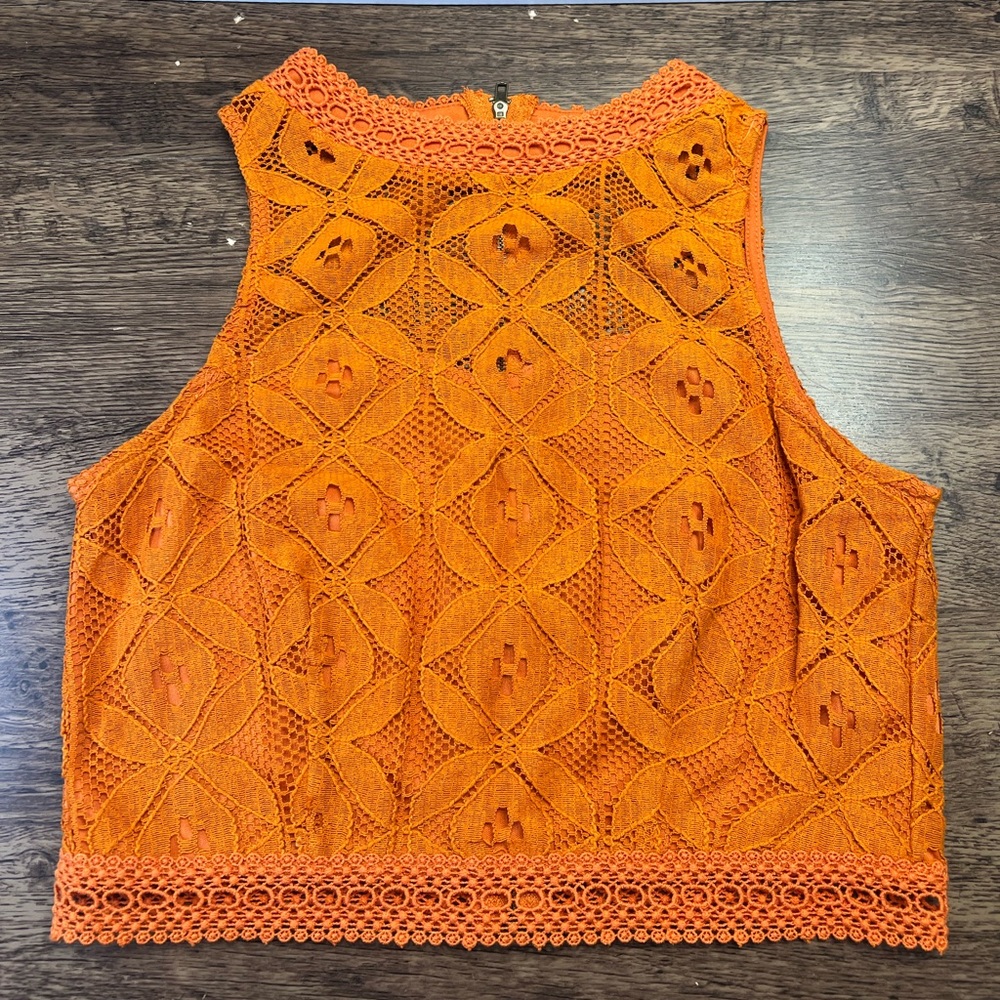 NWOT Skylar & Jade Lace Crop Top w/Zipper Back